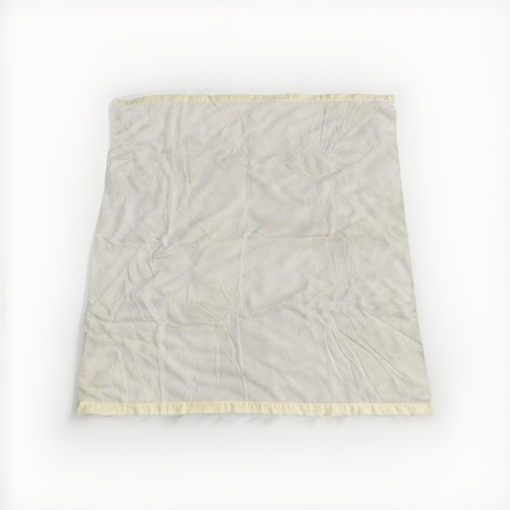 Vintage Faribo Yellow Acrylic Queen Waffle Blanket With Satin Trim 81x70" USA